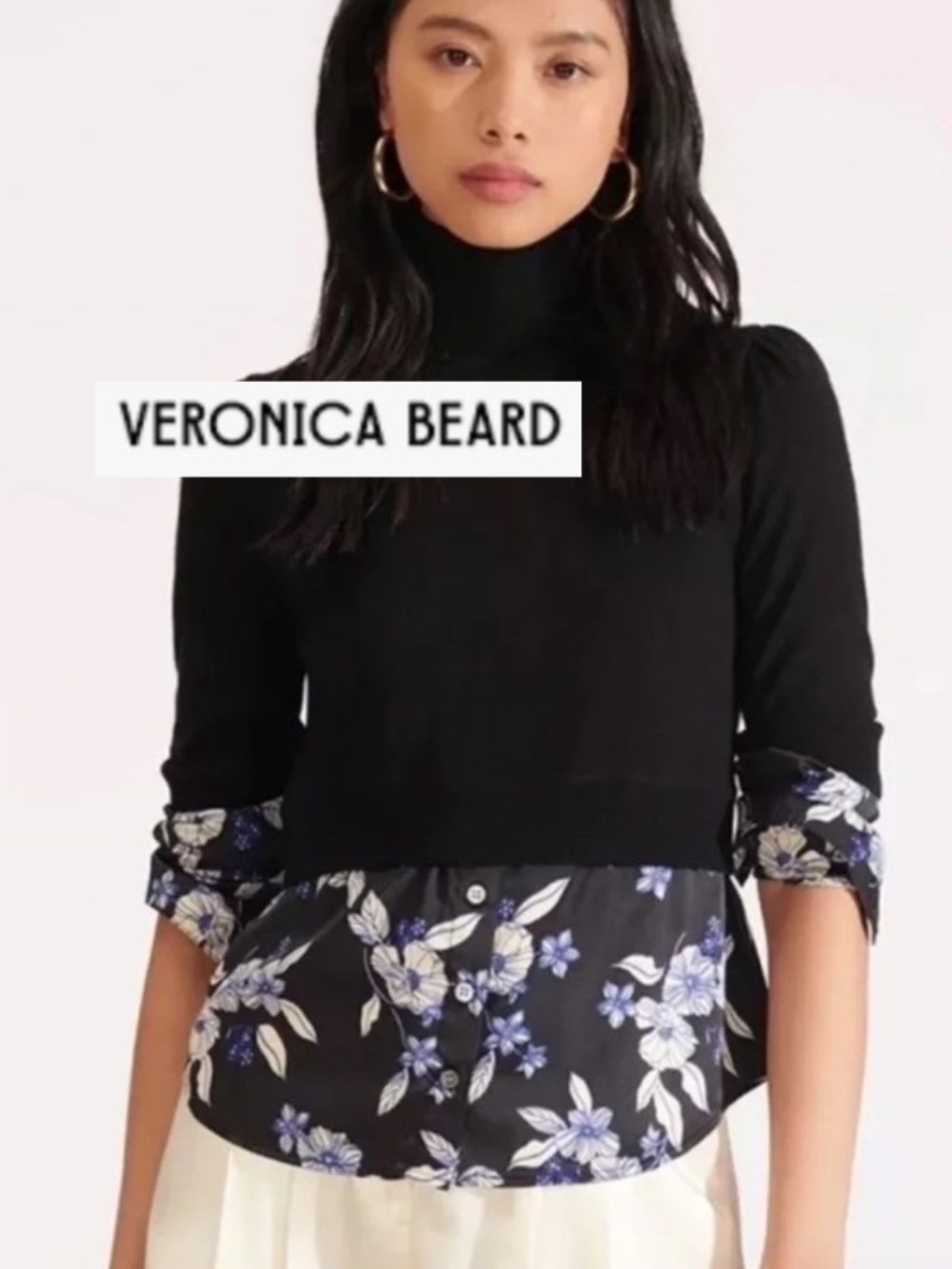 Veronica Beard Nina mix media pullover sweater, XS, CB2845